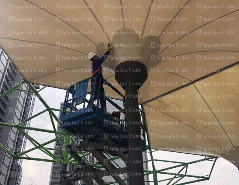Wuxiang Subway Station Umbrella PTFE Membrane Structure Project Completed