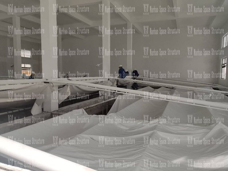 The indoor steel membrane structure project of the wastewater station of Zhejiang Xianju Pharmaceutical Co., Ltd. was completed The indoor steel membrane structure project of the wastewater station of Zhejiang Xianju Pharmaceutical Co., Ltd. was completed