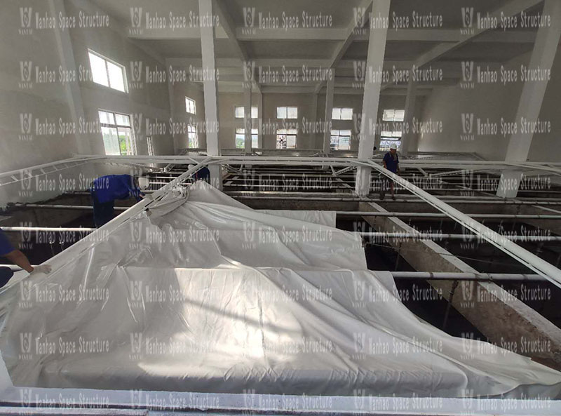 The indoor steel membrane structure project of the wastewater station of Zhejiang Xianju Pharmaceutical Co., Ltd. was completed The indoor steel membrane structure project of the wastewater station of Zhejiang Xianju Pharmaceutical Co., Ltd. was completed