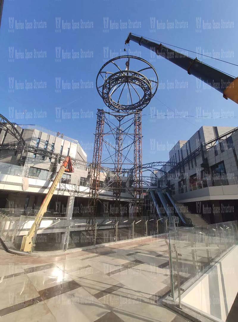 The hoisting of the membrane structure project of Xintai Excellence·Fortune Plaza is nearing completion The hoisting of the membrane structure project of Xintai Excellence·Fortune Plaza is nearing completion