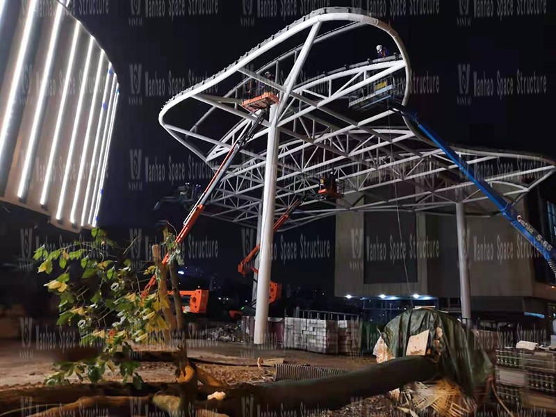 Changsha Guitang Sponge Demonstration Park Construction Project ETFE Membrane Structure Project Enters the Second Steel Structure Construction Stage Changsha Guitang Sponge Demonstration Park Construction Project ETFE Membrane Structure Project Enters the Second Steel Structure Construction Stage