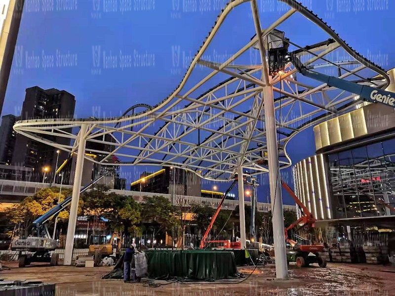 Changsha Guitang Sponge Demonstration Park Construction Project ETFE Membrane Structure Project Enters the Second Steel Structure Construction Stage Changsha Guitang Sponge Demonstration Park Construction Project ETFE Membrane Structure Project Enters the Second Steel Structure Construction Stage