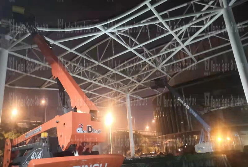 Changsha Guitang Sponge Demonstration Park Construction Project ETFE Membrane Structure Project Enters the Second Steel Structure Construction Stage Changsha Guitang Sponge Demonstration Park Construction Project ETFE Membrane Structure Project Enters the Second Steel Structure Construction Stage