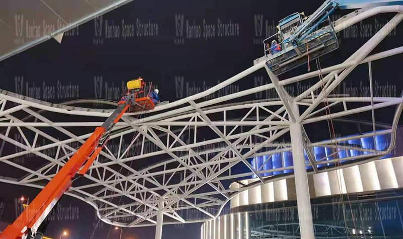 Changsha Guitang Sponge Demonstration Park Construction Project ETFE Membrane Structure Project Enters the Second Steel Structure Construction Stage Changsha Guitang Sponge Demonstration Park Construction Project ETFE Membrane Structure Project Enters the Second Steel Structure Construction Stage