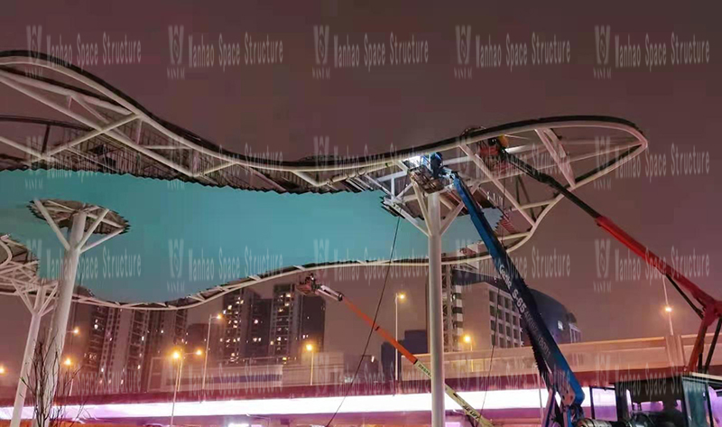 Changsha Guitang Sponge Demonstration Park Construction Project ETFE Membrane Structure Project Enters the Second Steel Structure Construction Stage Changsha Guitang Sponge Demonstration Park Construction Project ETFE Membrane Structure Project Enters the Second Steel Structure Construction Stage