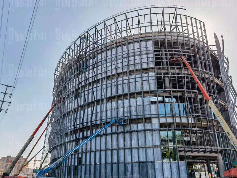 Shaoxing International Convention and Exhibition Center Phase I B District Conference Center PTFE facade mesh membrane project completed Shaoxing International Convention and Exhibition Center Phase I B District Conference Center PTFE facade mesh membrane project completed