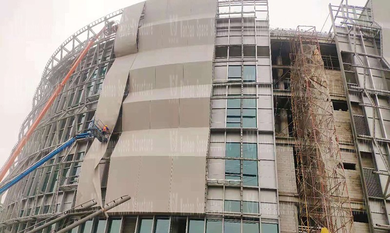 Shaoxing International Convention and Exhibition Center Phase I B District Conference Center PTFE facade mesh membrane project completed Shaoxing International Convention and Exhibition Center Phase I B District Conference Center PTFE facade mesh membrane project completed