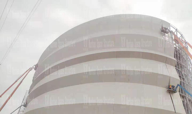 Shaoxing International Convention and Exhibition Center Phase I B District Conference Center PTFE facade mesh membrane project completed Shaoxing International Convention and Exhibition Center Phase I B District Conference Center PTFE facade mesh membrane project completed