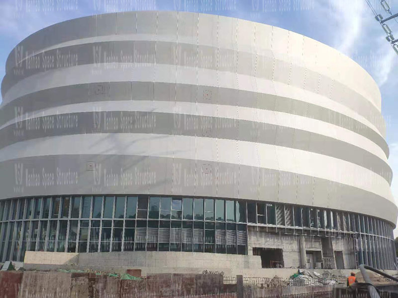 Shaoxing International Convention and Exhibition Center Phase I B District Conference Center PTFE facade mesh membrane project completed Shaoxing International Convention and Exhibition Center Phase I B District Conference Center PTFE facade mesh membrane project completed