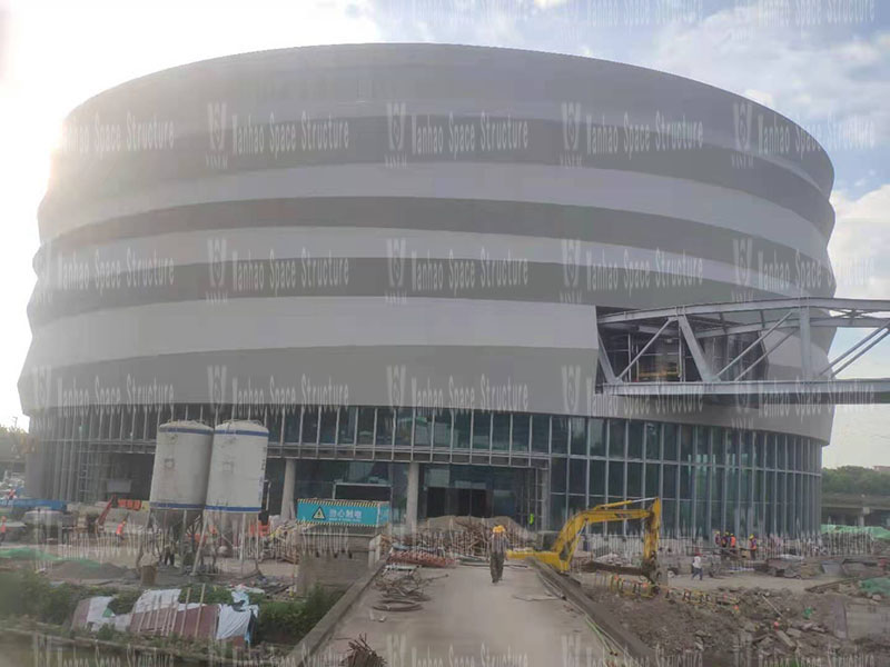Shaoxing International Convention and Exhibition Center Phase I B District Conference Center PTFE facade mesh membrane project completed Shaoxing International Convention and Exhibition Center Phase I B District Conference Center PTFE facade mesh membrane project completed