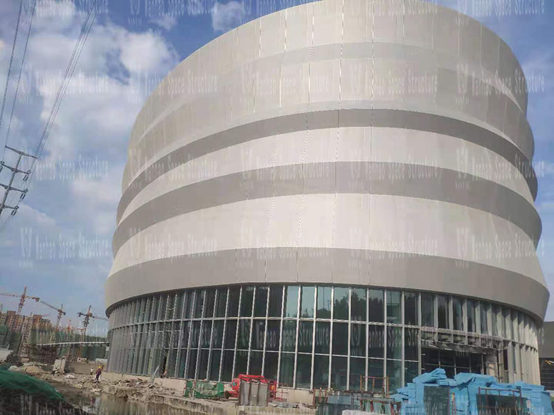 Shaoxing International Convention and Exhibition Center Phase I B District Conference Center PTFE facade mesh membrane project completed Shaoxing International Convention and Exhibition Center Phase I B District Conference Center PTFE facade mesh membrane project completed