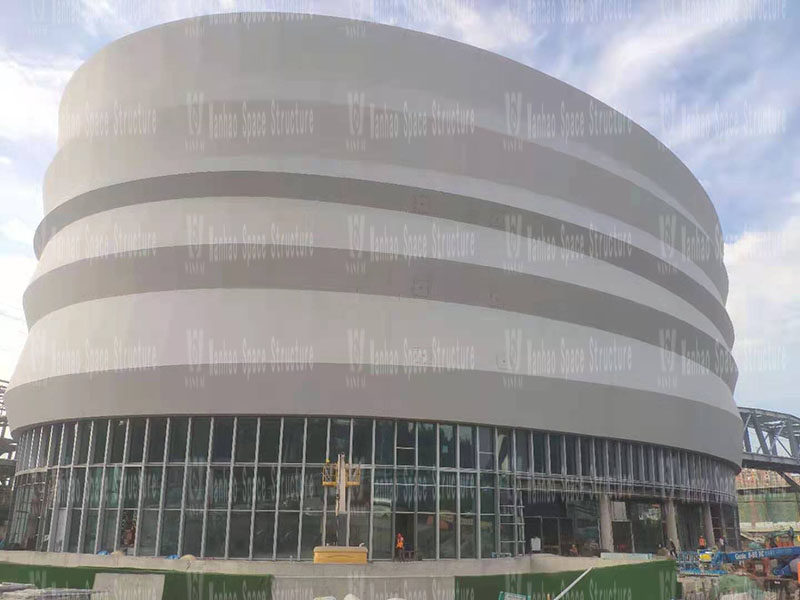 Shaoxing International Convention and Exhibition Center Phase I B District Conference Center PTFE facade mesh membrane project completed Shaoxing International Convention and Exhibition Center Phase I B District Conference Center PTFE facade mesh membrane project completed