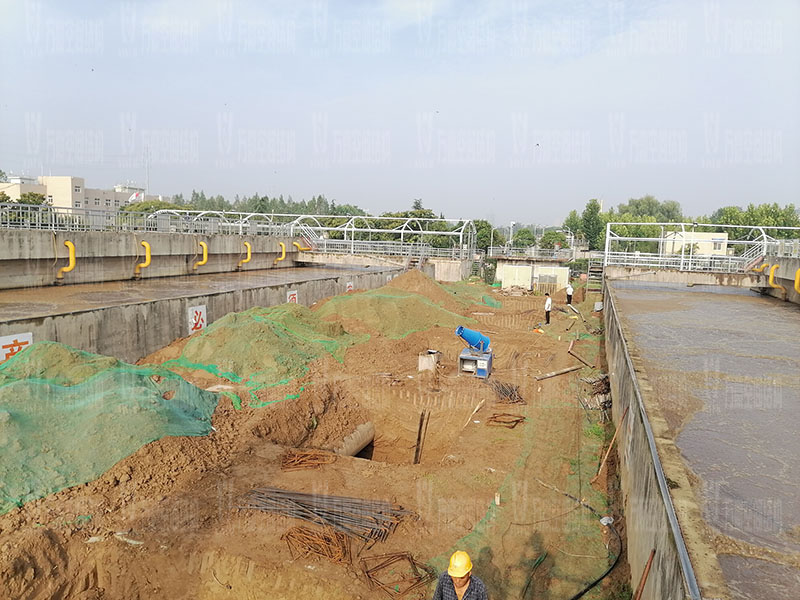 The first-stage oxidation ditch sealing upgrade and renovation project of Bozhou Sewage Treatment Plant is under construction The first-stage oxidation ditch sealing upgrade and renovation project of Bozhou Sewage Treatment Plant is under construction