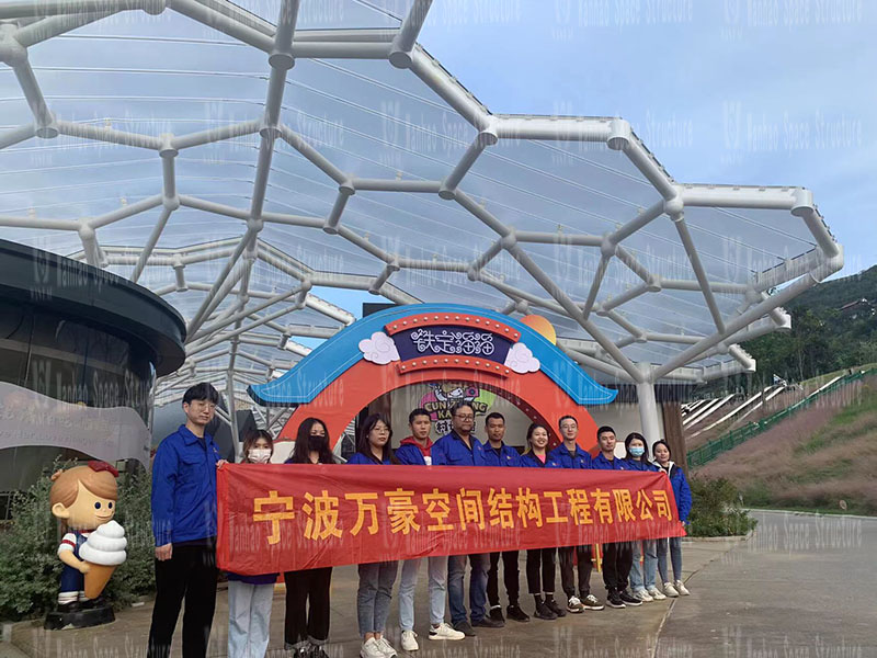 The employees of Marriott Space Structure went to Taizhou Dabanqiao ETFE Air Pillow Canopy Project, Wenzhou Tieding Yo Park ETFE Canopy and PTFE Landscape Umbrella Membrane Structure Project to learn and exchange The employees of Marriott Space Structure went to Taizhou Dabanqiao ETFE Air Pillow Canopy Project, Wenzhou Tieding Yo Park ETFE Canopy and PTFE Landscape Umbrella Membrane Structure Project to learn and exchange