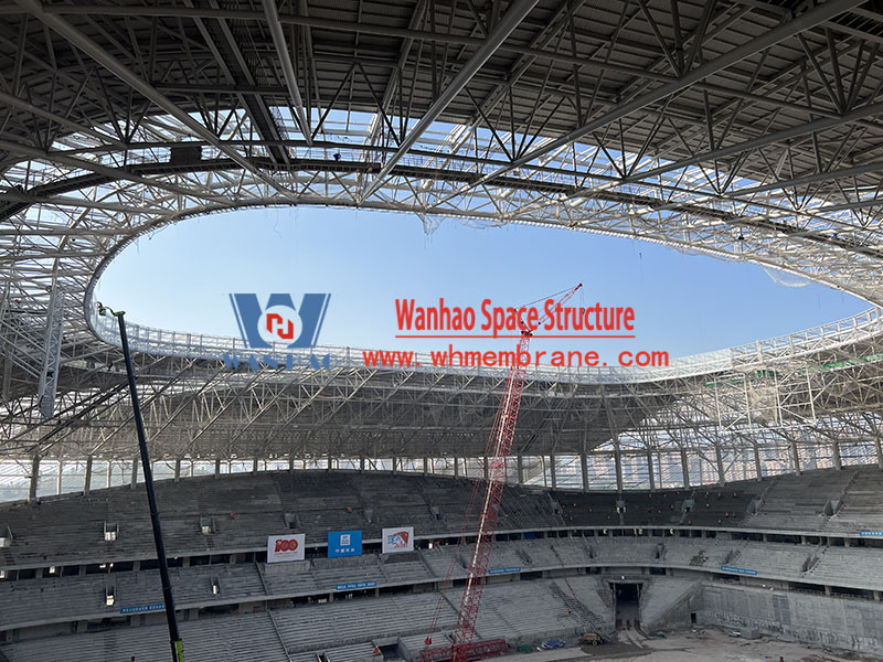 The inner ring steel structure of the ETFE roof membrane structure project of Chongqing Longxing Football Stadium has been completed The inner ring steel structure of the ETFE roof membrane structure project of Chongqing Longxing Football Stadium has been completed