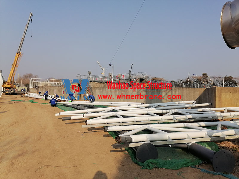 The oxidation ditch column in the south area of the first-phase oxidation ditch seal upgrade and renovation project of Bozhou Sewage Treatment Plant has been installed The oxidation ditch column in the south area of the first-phase oxidation ditch seal upgrade and renovation project of Bozhou Sewage Treatment Plant has been installed