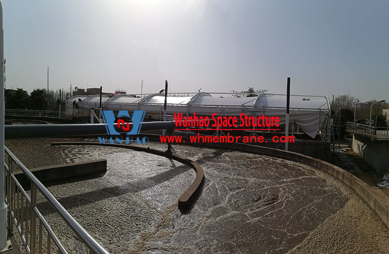 The anaerobic tank vertical mask of the first-phase oxidation ditch sealing upgrade and renovation project of Bozhou Sewage Treatment Plant has been stretched The anaerobic tank vertical mask of the first-phase oxidation ditch sealing upgrade and renovation project of Bozhou Sewage Treatment Plant has been stretched