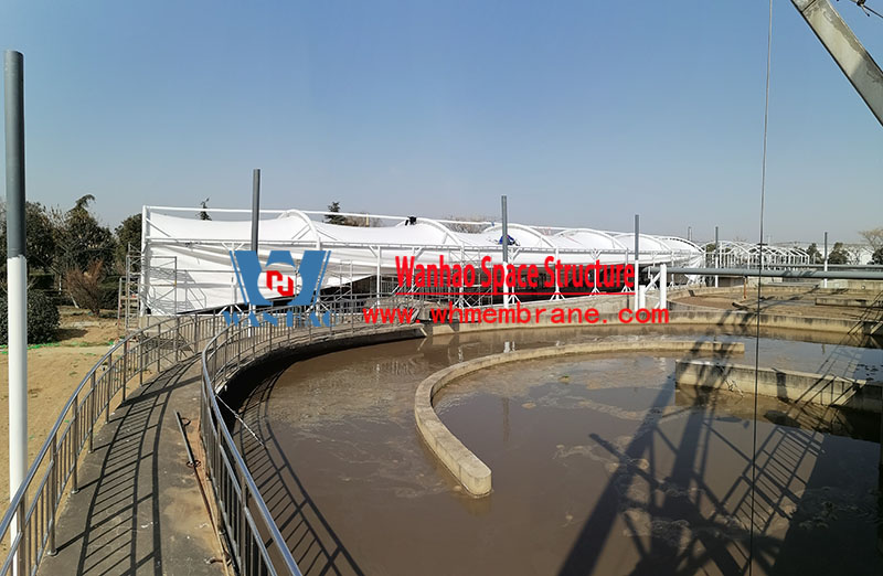 The anaerobic tank vertical mask of the first-phase oxidation ditch sealing upgrade and renovation project of Bozhou Sewage Treatment Plant has been stretched The anaerobic tank vertical mask of the first-phase oxidation ditch sealing upgrade and renovation project of Bozhou Sewage Treatment Plant has been stretched