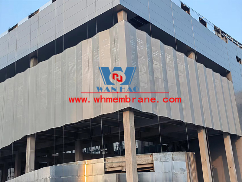 Shaoxing International Convention and Exhibition Center C1 area exhibition hall curtain wall mesh membrane project completed Shaoxing International Convention and Exhibition Center C1 area exhibition hall curtain wall mesh membrane project completed