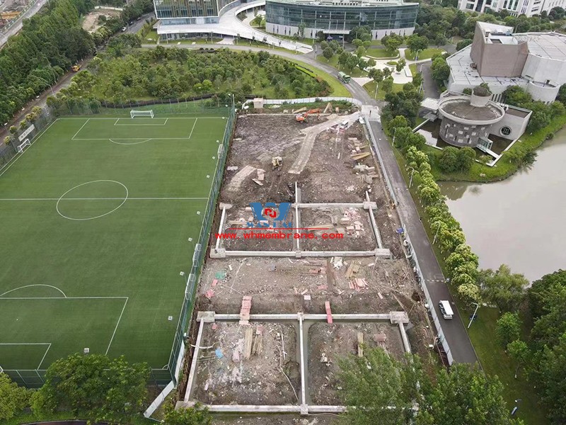 Construction of membrane structure engineering embedded parts of outdoor sports field renovation and expansion project of University of Nottingham ningbo was completed