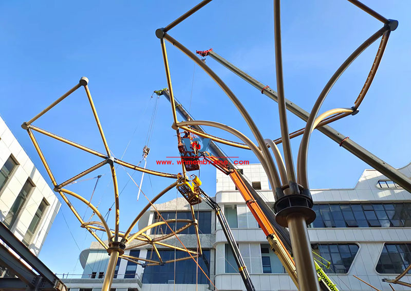 China ASEAN characteristic commodity convergence center membrane steel structure engineering hot construction China ASEAN characteristic commodity convergence center membrane steel structure engineering hot construction