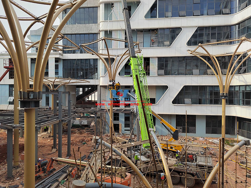 China ASEAN characteristic commodity convergence center membrane steel structure engineering hot construction China ASEAN characteristic commodity convergence center membrane steel structure engineering hot construction