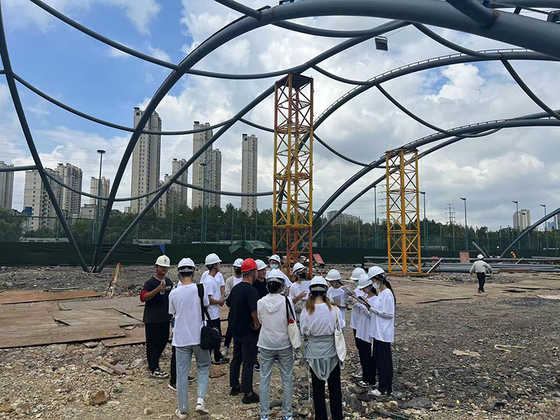 WanhaoSpatial Structure staff to the University of Nottingham Ningbo outdoor sports film structure project learning exchange