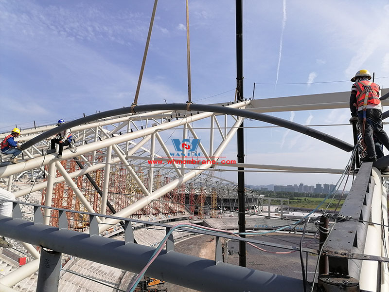 Xiangyang Olympic sports center membrane structure engineering hot construction