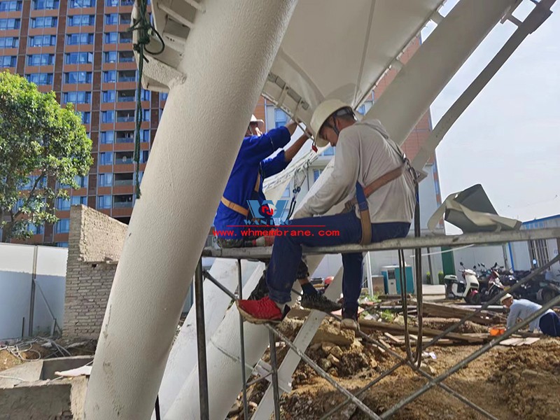 Ningbo University of Nottingham outdoor sports venue extension project membrane structure engineering membrane structure installation Ningbo University of Nottingham outdoor sports venue extension project membrane structure engineering membrane structure installation