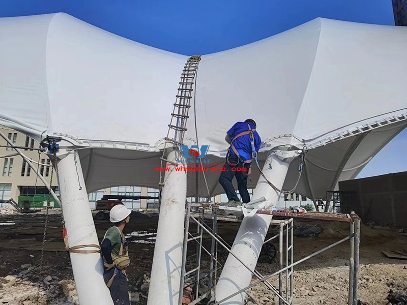 Ningbo University of Nottingham outdoor sports venue extension project membrane structure engineering membrane structure installation Ningbo University of Nottingham outdoor sports venue extension project membrane structure engineering membrane structure installation