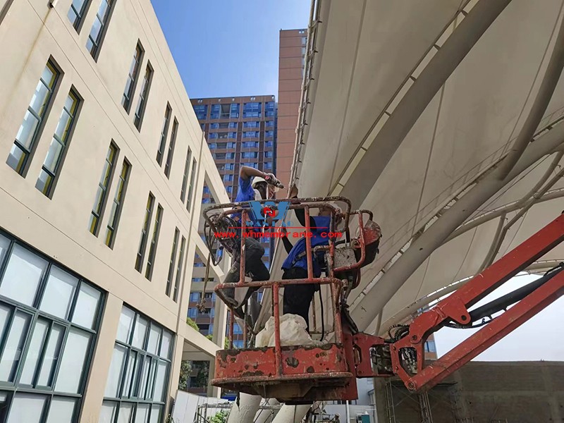 Ningbo University of Nottingham outdoor sports venue extension project membrane structure engineering membrane structure installation Ningbo University of Nottingham outdoor sports venue extension project membrane structure engineering membrane structure installation