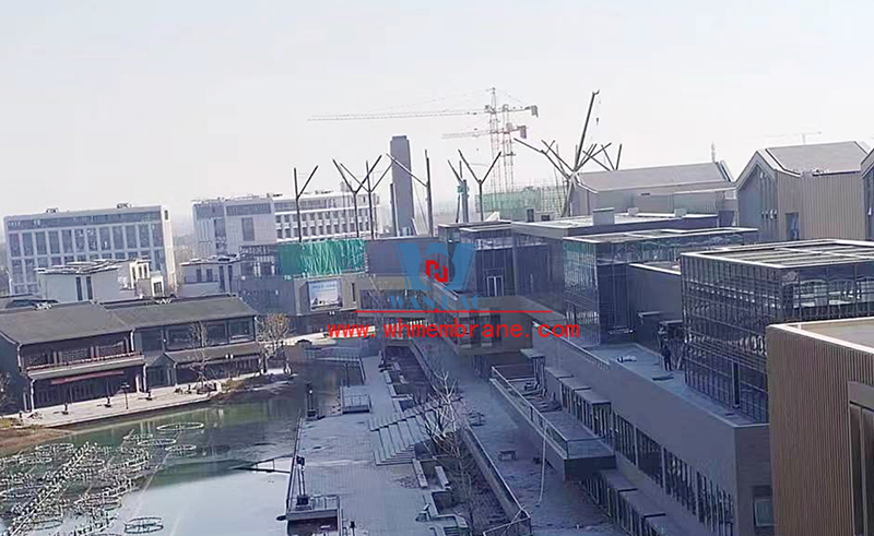 Construction progress of steel structure and ETFE air pillow membrane project of Tianjin Gate in Wenyi Tangtang, Hefei Construction progress of steel structure and ETFE air pillow membrane project of Tianjin Gate in Wenyi Tangtang, Hefei