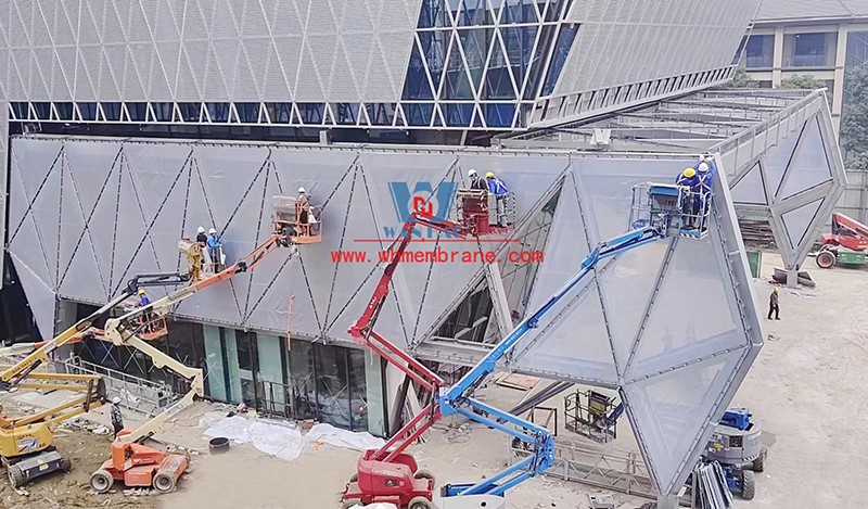 The latest progress of Chengdu Zhongjian Jinyuanhui Membrane Structure Project The latest progress of Chengdu Zhongjian Jinyuanhui Membrane Structure Project