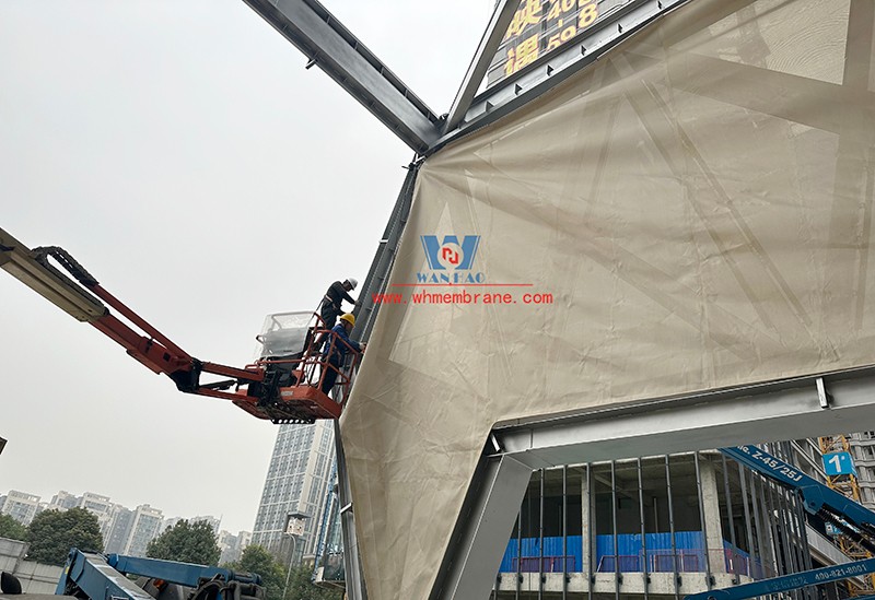 The latest progress of Chengdu Zhongjian Jinyuanhui Membrane Structure Project The latest progress of Chengdu Zhongjian Jinyuanhui Membrane Structure Project