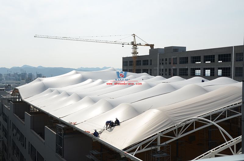 Zhejiang True Love Carpet Industry Technology Co., LTD. Workshop three roof membrane structure project completed good luck! Zhejiang True Love Carpet Industry Technology Co., LTD. Workshop three roof membrane structure project completed good luck!