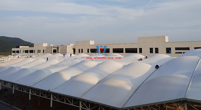 Zhejiang True Love Carpet Industry Technology Co., LTD. Workshop three roof membrane structure project completed good luck! Zhejiang True Love Carpet Industry Technology Co., LTD. Workshop three roof membrane structure project completed good luck!