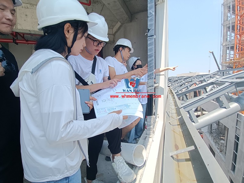 Jiaxing Changan Li ETFE air pillow membrane structure ceiling project site learning viewing