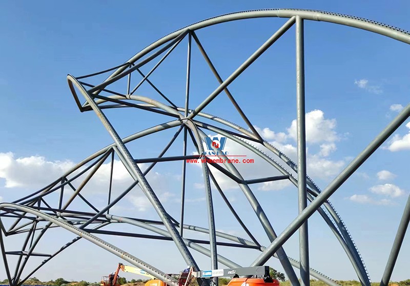 The steel film structure project of Malian Desert Park in Dingbian, Shaanxi Province was completed