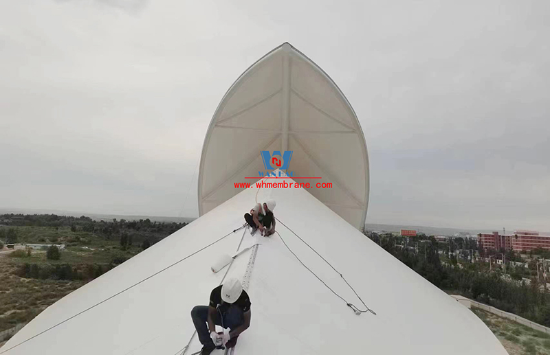 The steel film structure project of Malian Desert Park in Dingbian, Shaanxi Province was completed