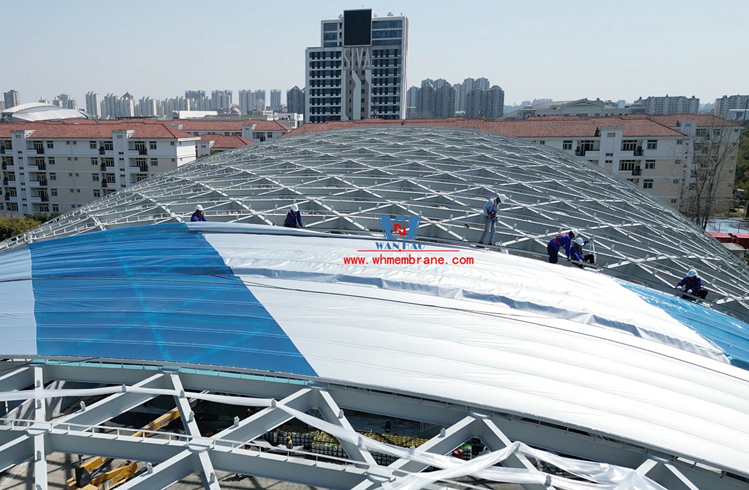 Congratulations | this ETFE steel film structure wind and rain playground dome successfully completed Congratulations | this ETFE steel film structure wind and rain playground dome successfully completed