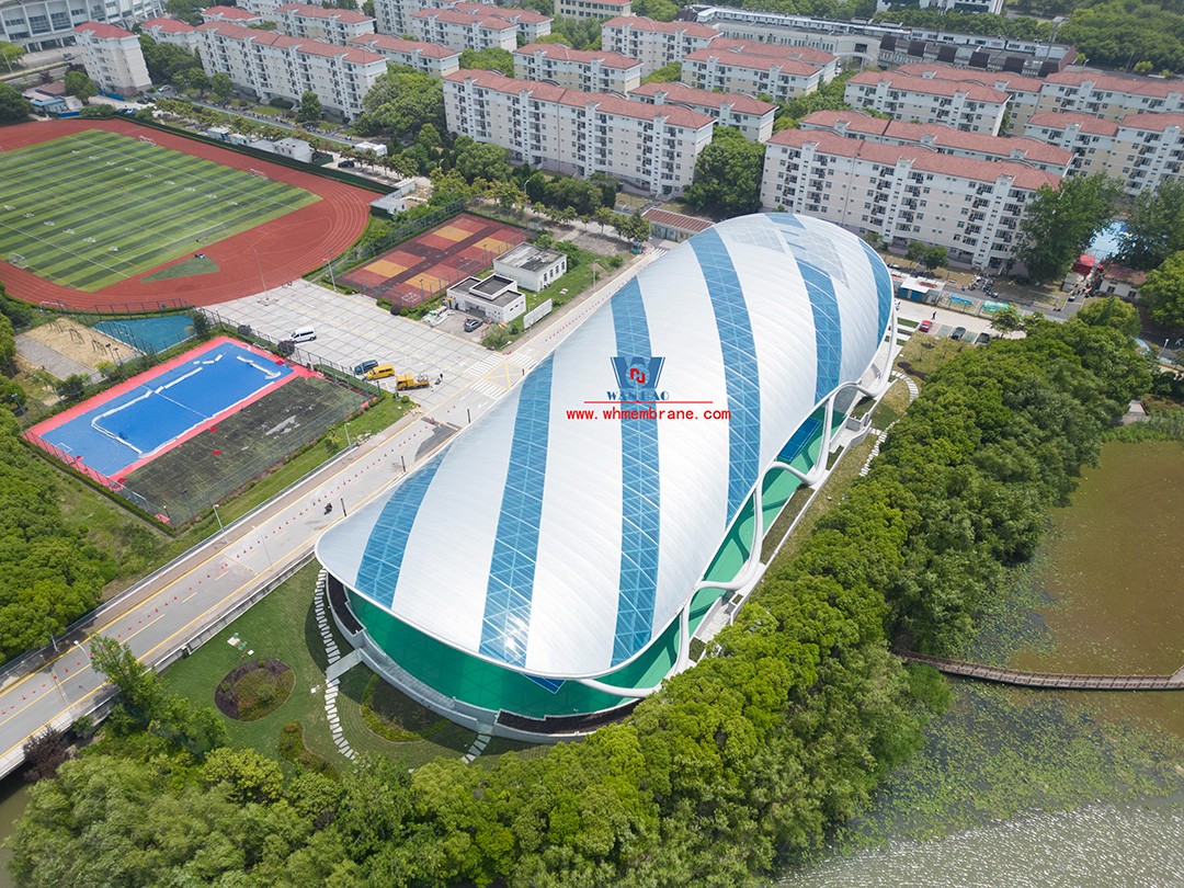 Single Layer ETFE foil tensile structure for the university playground construction by WANHAO.
