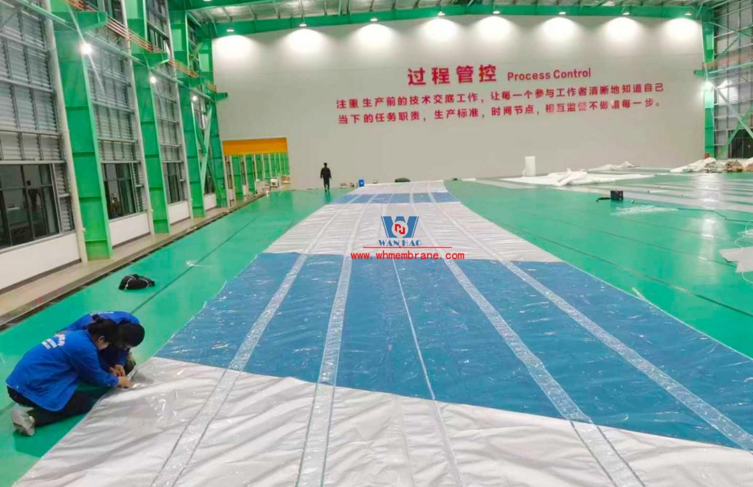 Single Layer ETFE foil tensile structure for the university playground construction by WANHAO.