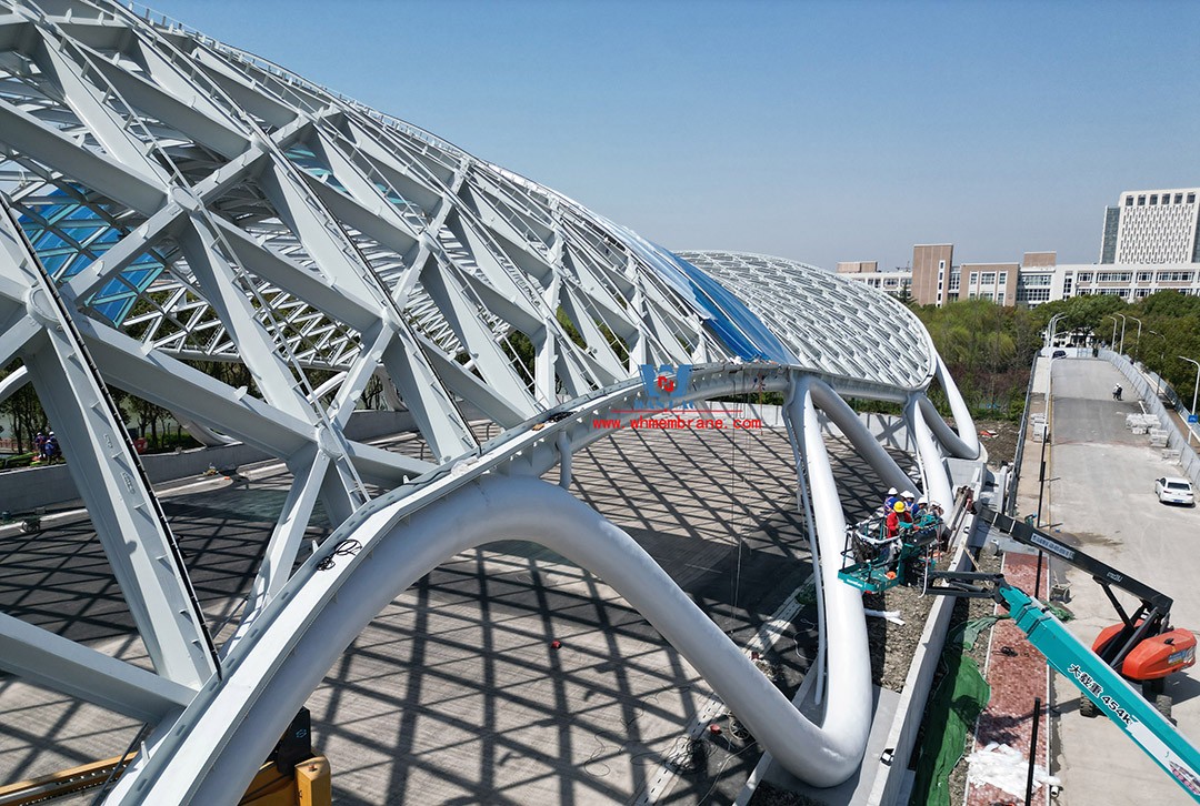 Single Layer ETFE foil tensile structure for the university playground construction by WANHAO.