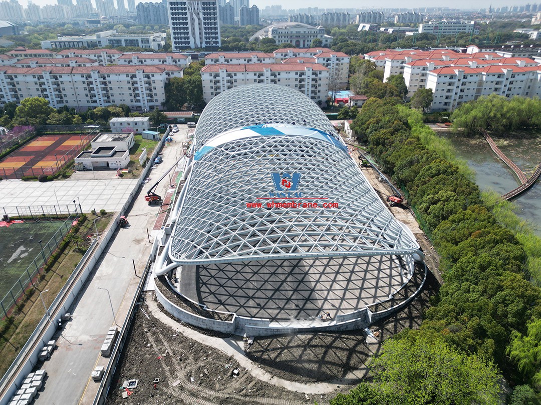 Single Layer ETFE foil tensile structure for the university playground construction by WANHAO.