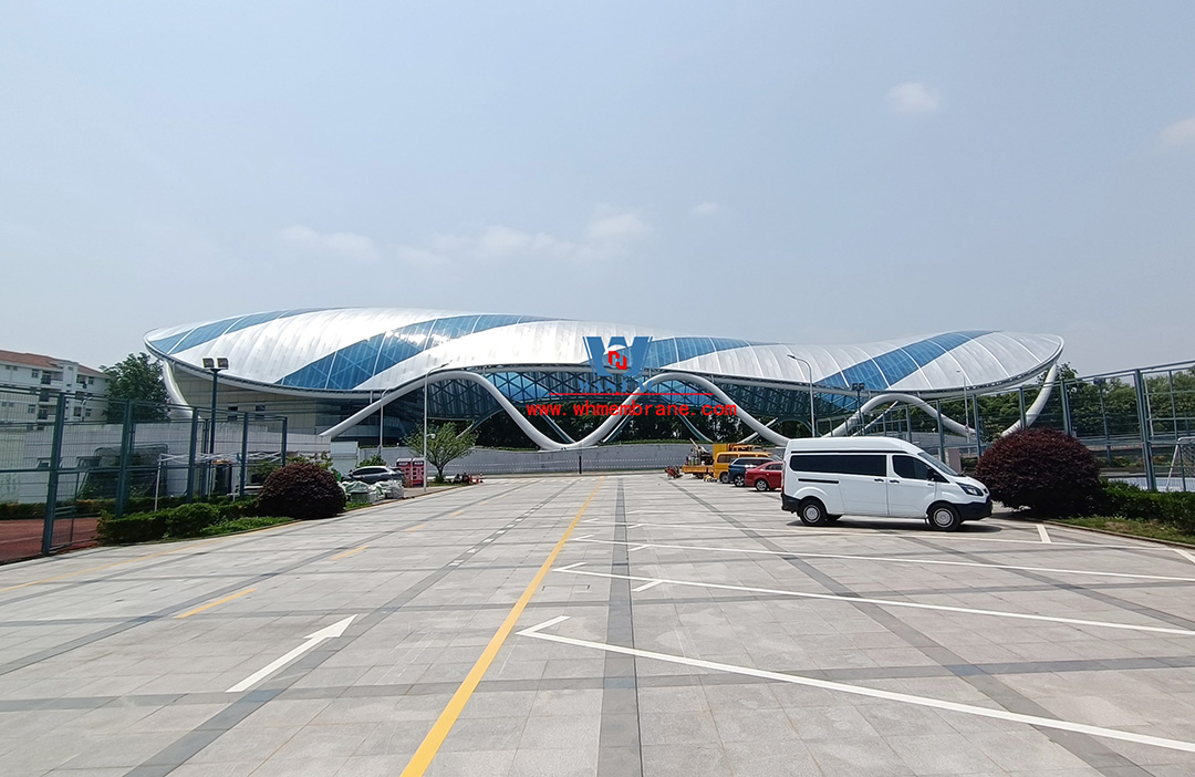 Single Layer ETFE foil tensile structure for the university playground construction by WANHAO.