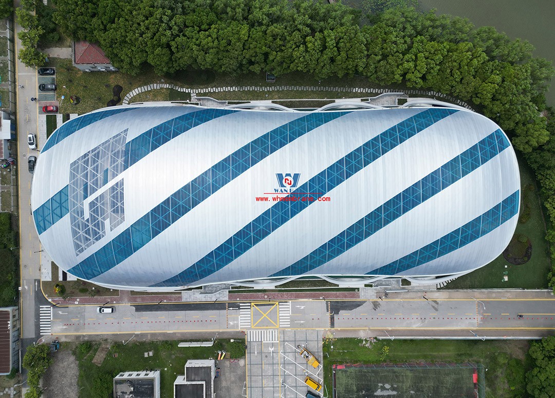 Single Layer ETFE foil tensile structure for the university playground construction by WANHAO.