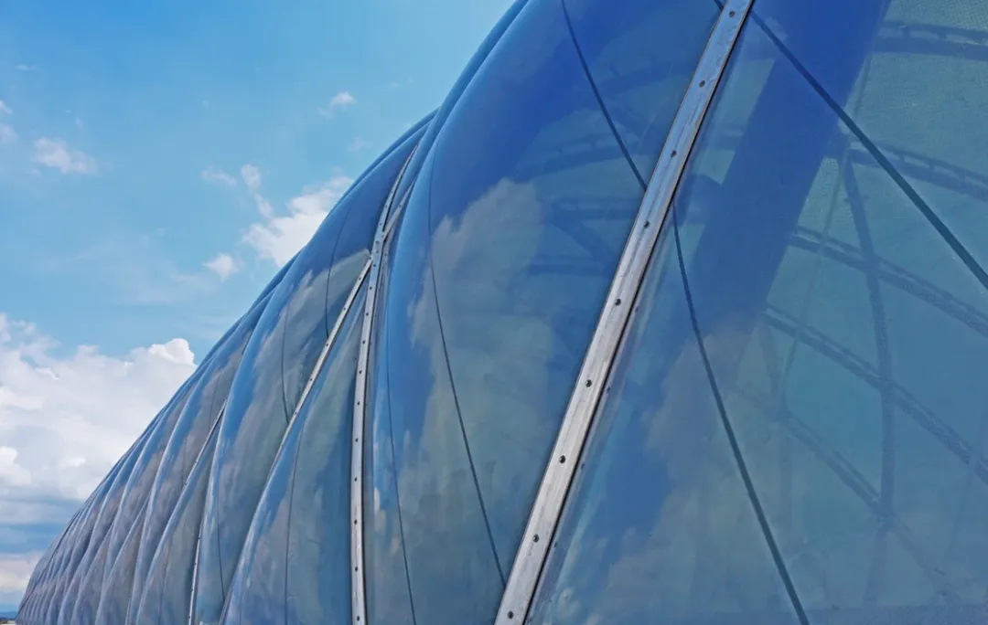 Barrel ETFE air pillow roof - Paseo Acoxpa, Mexico