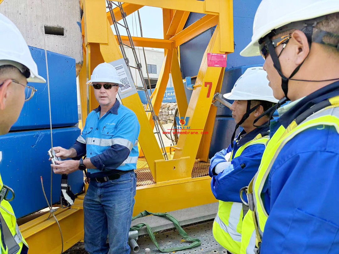 The Australian Hope Island Tennis Center PTFE membrane roof is fully under construction