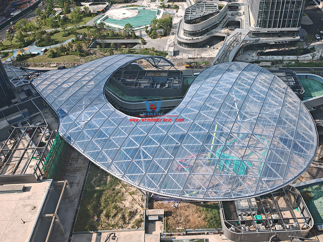 Shaoxing Huafa financial vitality city ETFE membrane structure commercial canopy Shaoxing Huafa financial vitality city ETFE membrane structure commercial canopy