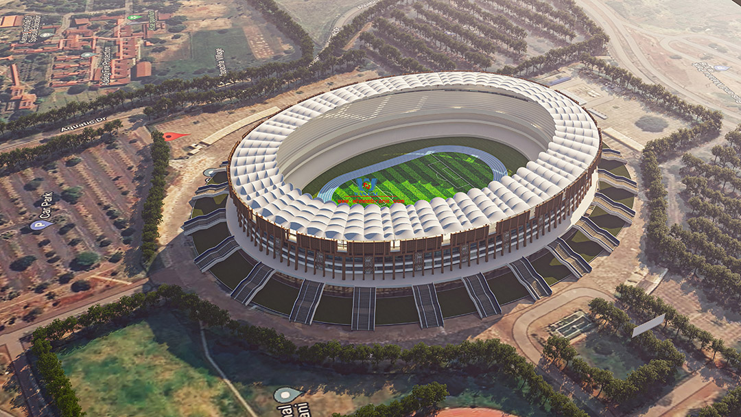 Kenya (Africa Cup) football stadium PTFE steel membrane structure roof hot construction Kenya (Africa Cup) football stadium PTFE steel membrane structure roof hot construction